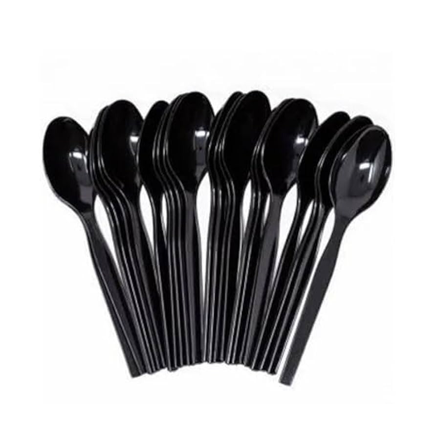 Riya Heavy Duty Black Reusable Spoons – 20×50pcs (1,000 pcs, Retail Ready)