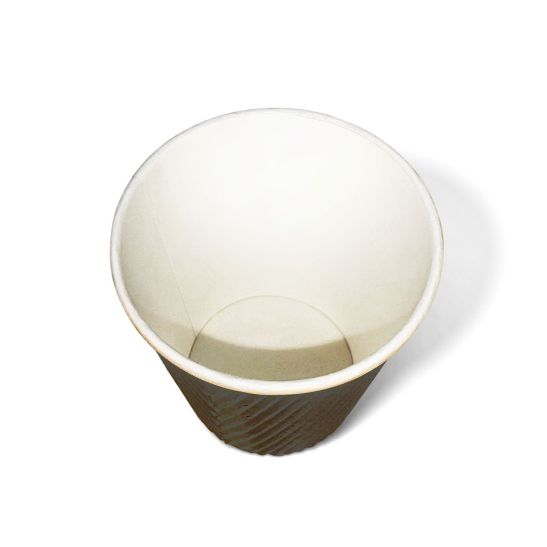 Riya 8oz Black Ripple Triple-Wall Coffee Cups - (Retail & Commercial, Barcoded)