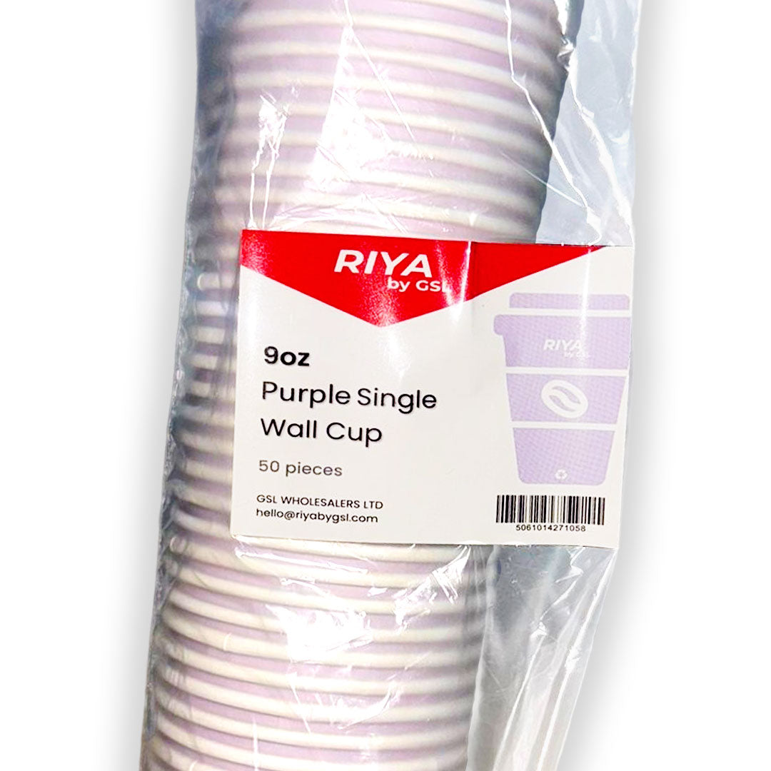 RIYA 9OZ PURPLE SINGLE WALL CUP