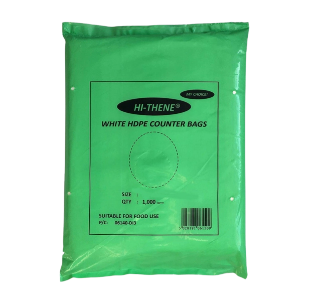6×8″ HDPE White Counter Bags