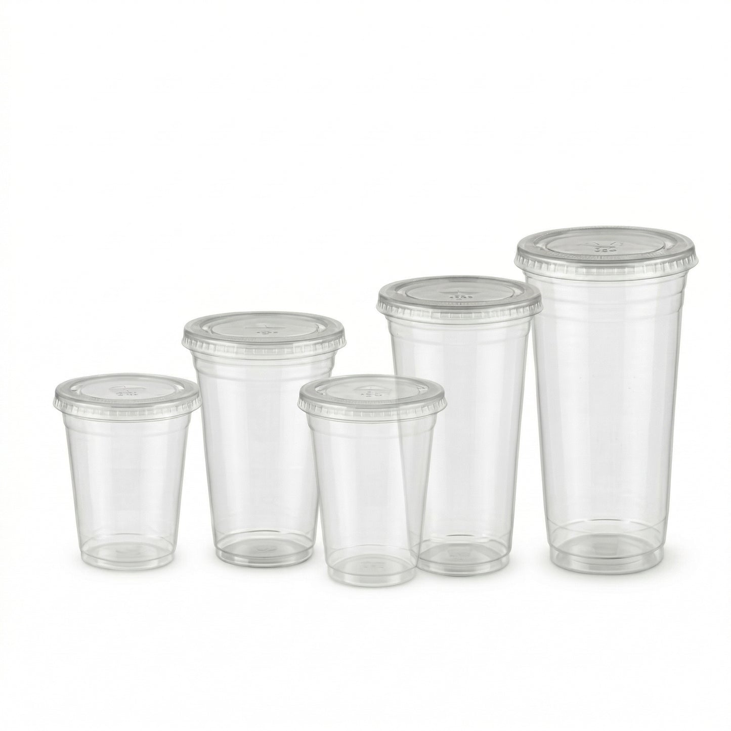 Universal Flat Lids for PET Cups 98mm - Clear Disposable Cup Lids | Pack of 100 or Case of 1000 | Bulk UK Cafe Takeaway & Smoothie Wholesale