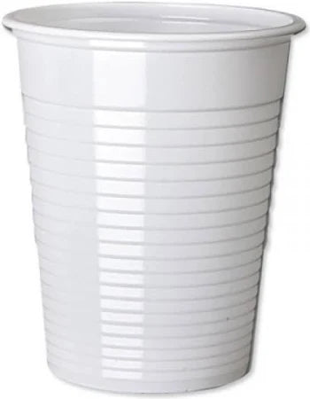 Riya 7oz White Plastic Cups – 30×100pcs (180cc, 3,000pcs, Retail Ready & Barcoded)