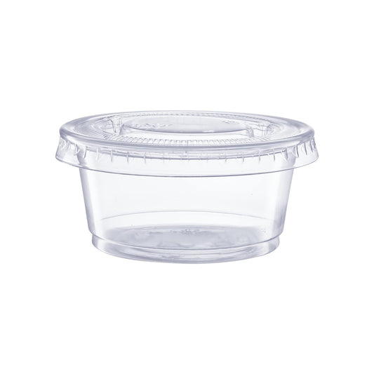 2OZ CLEAR PLASTIC CUPS + LIDS