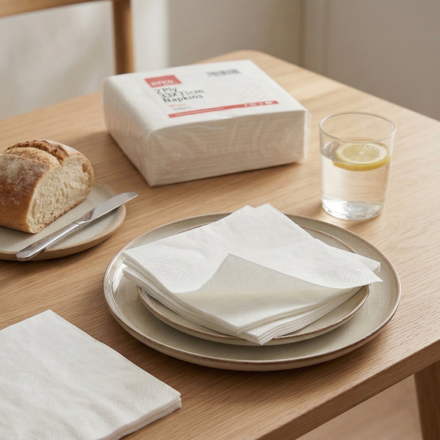 33x33cm White 2‑Ply Napkins | Premium Disposable Lunch Serviettes | Pack of 100 or Case of 2000 | Wholesale Catering & Restaurant Supply by GSL Wholesaler