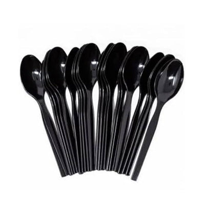 Riya Heavy Duty Black Reusable Spoons – 20×50pcs (1,000 pcs, Retail Ready)