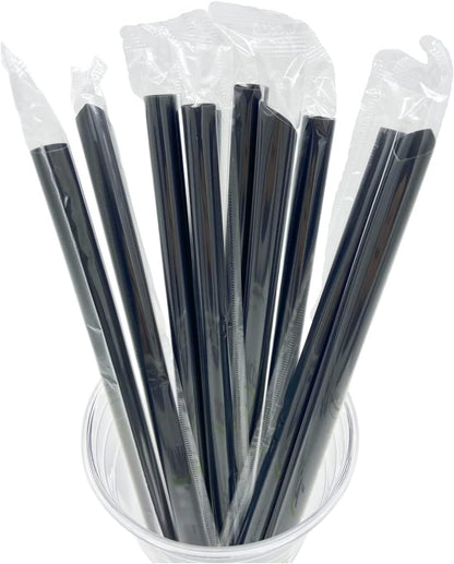 Jumbo Plastic Straws – Black (12mm x 210mm)