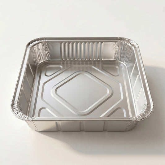 Uneeq 9x9 + 2 Inch Aluminium Foil Trays - Disposable Square Takeaway Containers | Case of 180 | Bulk UK Catering Wholesale