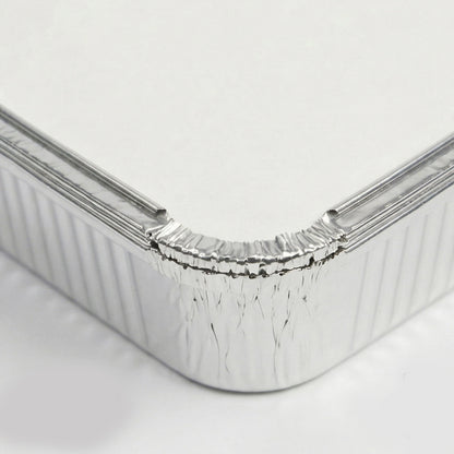 Riya 9x9x2" Foil Trays with Paper Lids - Takeaway Aluminium Containers | Pack of 5 Sets or Case of 12 Sets | Bulk UK Catering Wholesale