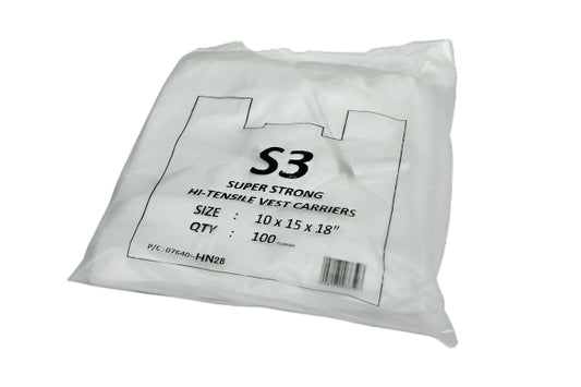 S3 WHITE HI-TENSILE PLASTIC BAG