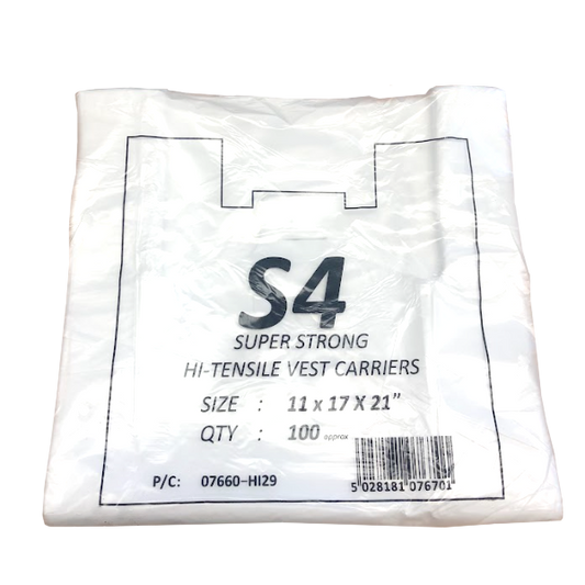 S4 White Hi-Tensile Plastic Bags