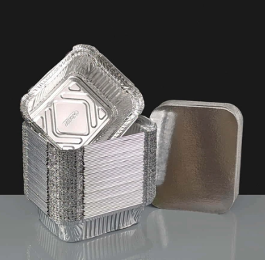 Riya Medium Aluminium Foil Containers with Lids – 9-Pack (Retail Ready, Barcoded)