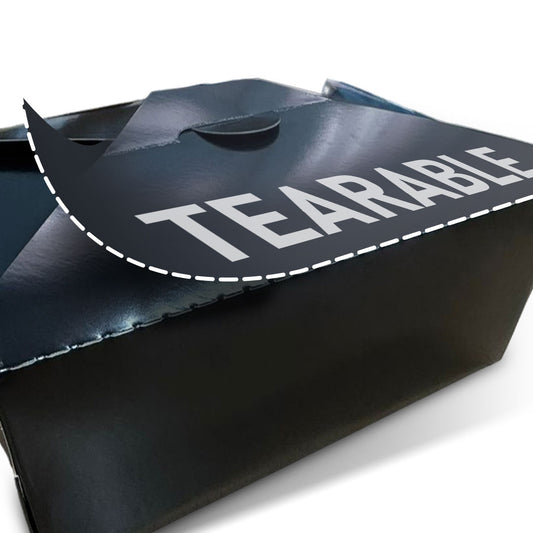 66oz Black Tearable Takeaway Food Box