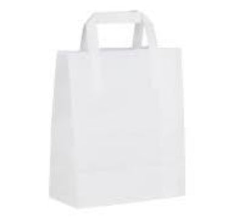 White Medium SOS Carrier Bags – Pure Kraft Paper