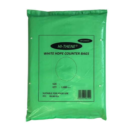 6×8″ HDPE White Counter Bags