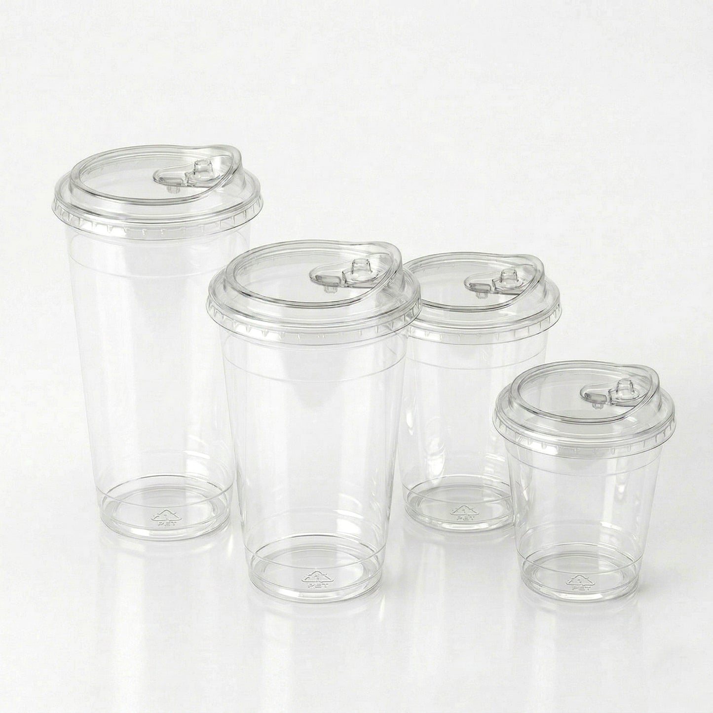 Universal Sip Through Lids for PET Cups 98mm - Strawless Clear Sip Lids | Pack of 100 or Case of 1000 | Bulk UK Cafe & Iced Coffee Wholesale