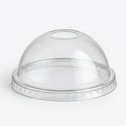 Universal Dome Lids for PET Cups 98mm - Clear Disposable Drink Lids | Pack of 100 or Case of 1000 | Bulk UK Smoothie Cafe & Takeaway Wholesale