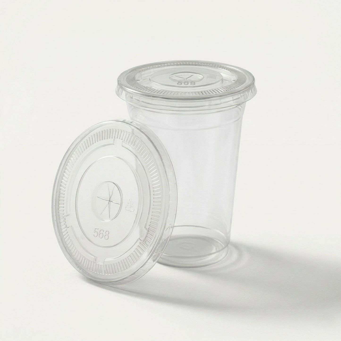 Universal Flat Lids for PET Cups 98mm - Clear Disposable Cup Lids | Pack of 100 or Case of 1000 | Bulk UK Cafe Takeaway & Smoothie Wholesale