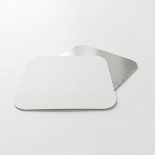 Uneeq Foil‑Backed Poly Coated 9x9 inch Paper Lids – Square Polyboard Lids for Foil Containers | Case of 180 | UK Catering & Takeaway