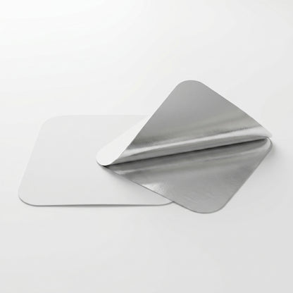 Uneeq Foil‑Backed Poly Coated 9x9 inch Paper Lids – Square Polyboard Lids for Foil Containers | Case of 180 | UK Catering & Takeaway