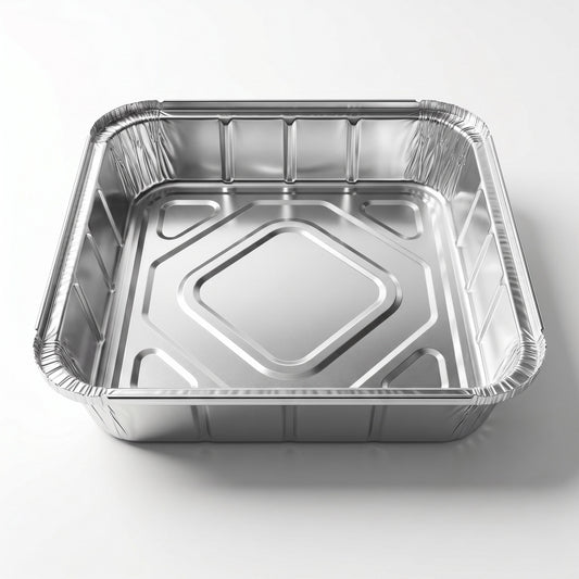 Uneeq 9x9 + 2 Inch Aluminium Foil Trays - Disposable Square Takeaway Containers | Case of 180 | Bulk UK Catering Wholesale