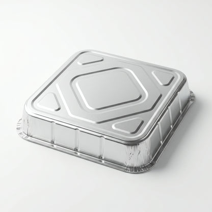 Uneeq 9x9 + 2 Inch Aluminium Foil Trays - Disposable Square Takeaway Containers | Case of 180 | Bulk UK Catering Wholesale